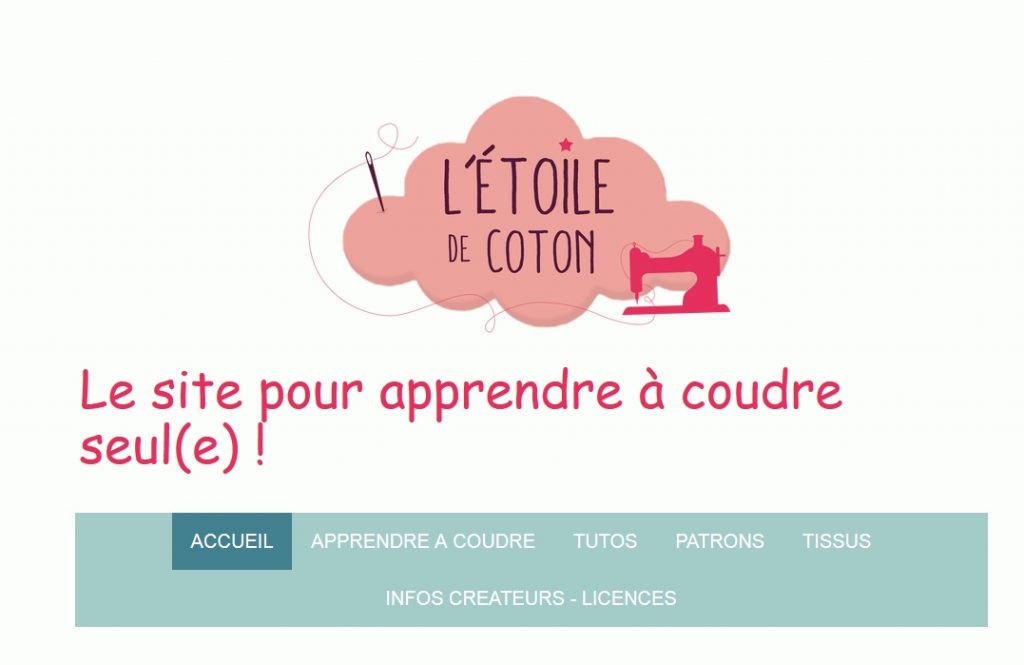 Page d'accueil du site de couture l'étoile de coton qui fourmille d'astuces et d'idées pour les curieux de l'aiguille et du fil 