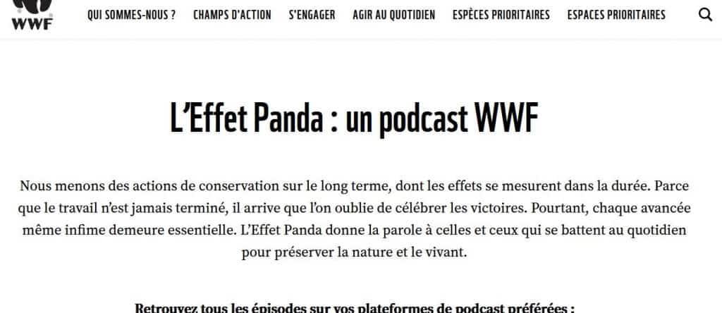 Accès au podcast sur le site du WWF, nouvel onglet